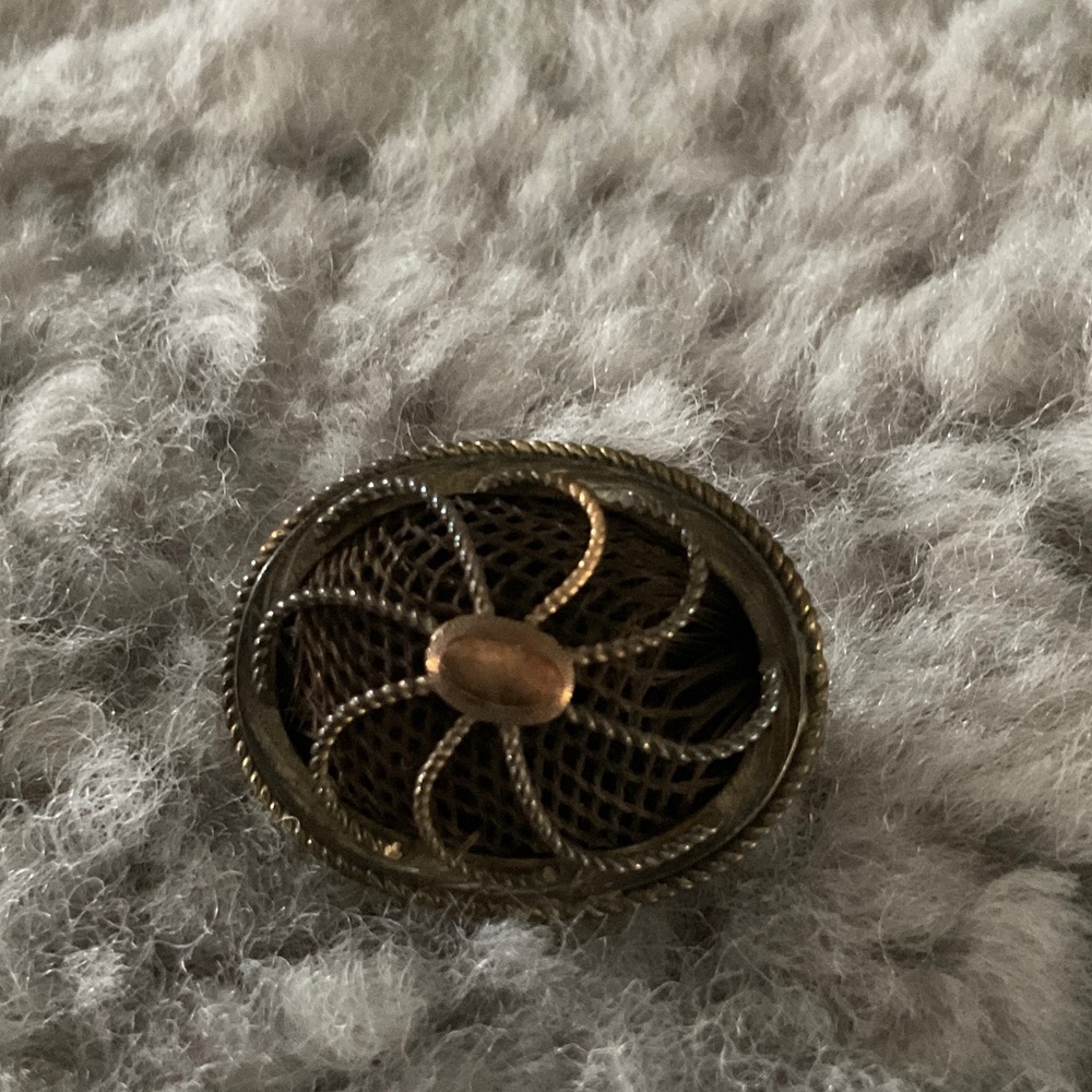 Antique Gold Filled Mourning Hair Brooch/Pin ESTATE SALE FIND 🌹🌸❤️